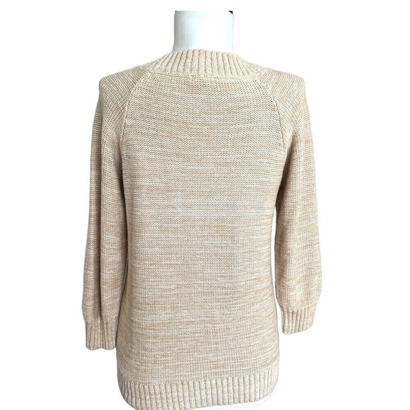 LL Bean Sweater Small fisherman Cable Knit marled costal cabincore - Picture 3 of 10
